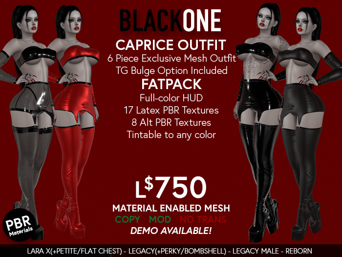 .:B1:. Caprice Outfit v1 (Lara+Petite/Flatchest, Legacy+Perky/Bombshell/Male, Reborn)