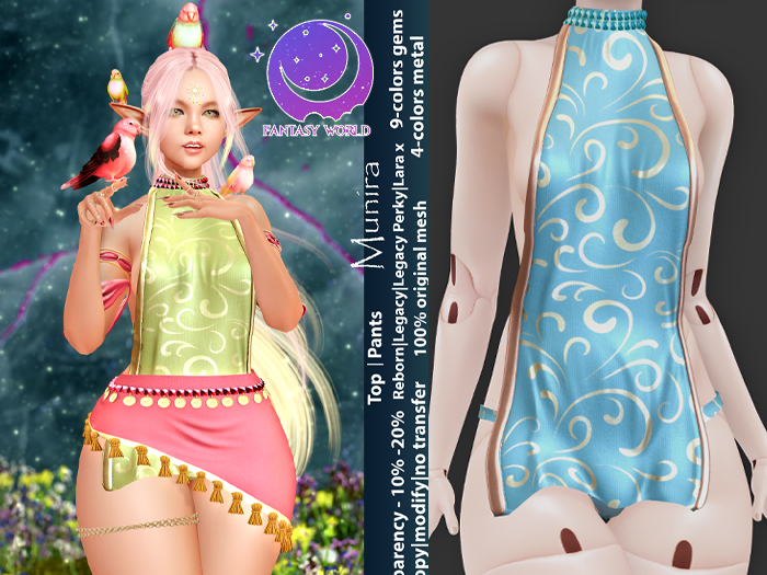 {Fantasy world} Munira top -Blue
