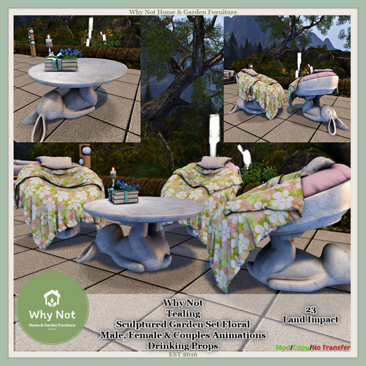Why Not - Tealing Sculptured Garden Set-Florals-Boxed