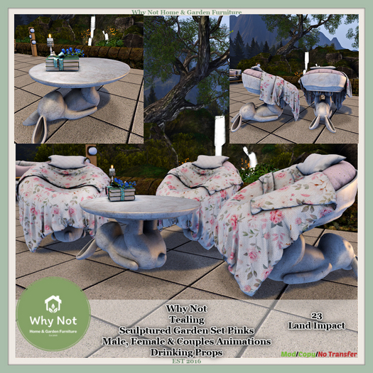 Why Not - Tealing Sculptured Garden Set-Pinks-Boxed