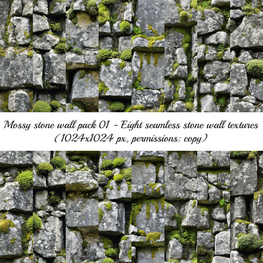 [Alpha Magic] Mossy stone wall textures pack 01