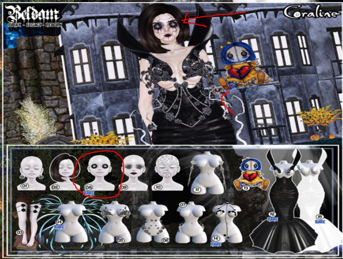 [SD} SUGAR DOLLS - BELDAM - 08 EYES BUTTONS (RARE)