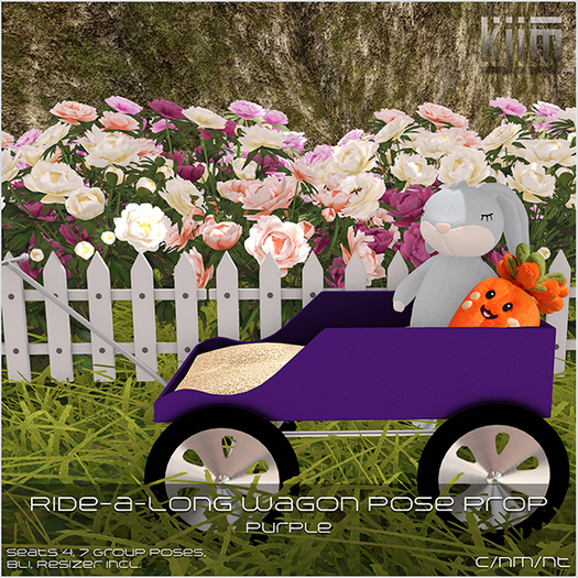 KJim: Ride-a-Long Wagon Pose & Prop - Purple