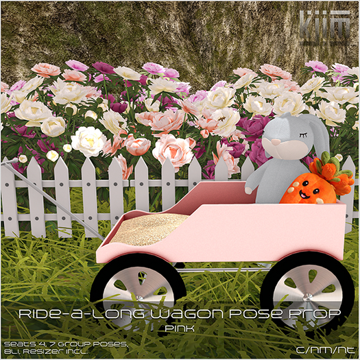 KJim: Ride-a-Long Wagon Pose & Prop - Pink