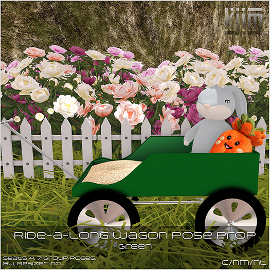 KJim: Ride-a-Long Wagon Pose & Prop - Green