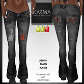 Karma - JEANS Black Antik with sculpted cuffs