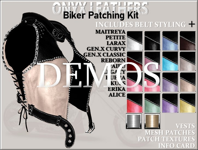 Demos for Summer Patchable Biker laces Vests Kit v2
