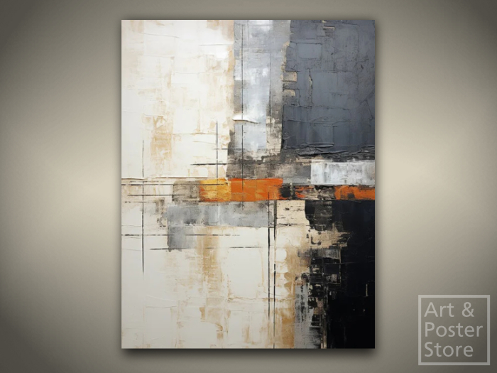 Beige & Grey | Decorative Wall Decor | Single Panel Canvas 