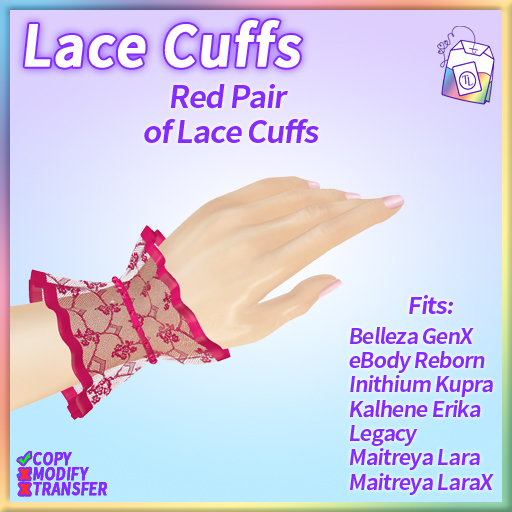 ~TL~ Lace Cuffs Red