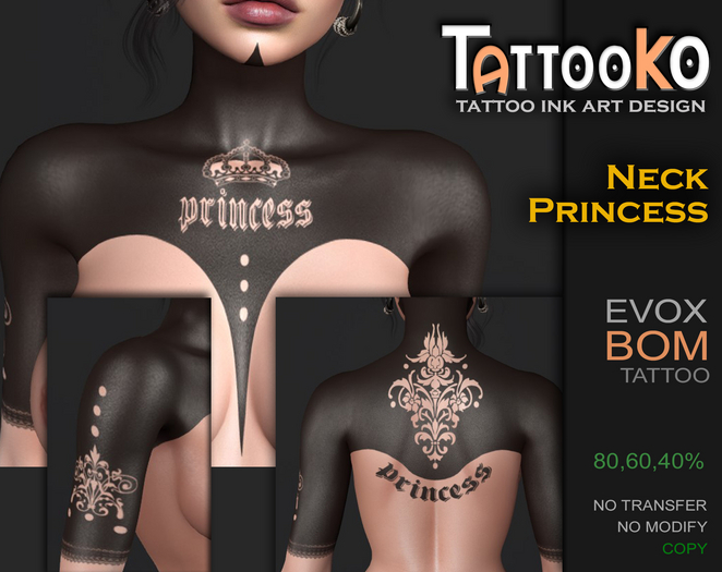 [TattooKO] Tattoo NeckPrincess - Evox