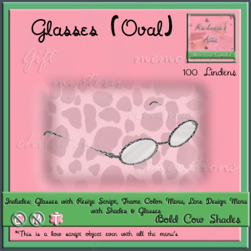 [M.A.] Oval Bold Cow Glasses [Boxed]