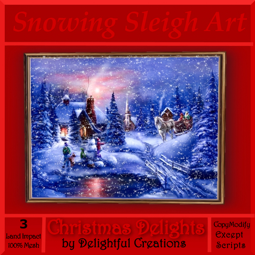 Snowing Sleigh Art Animated