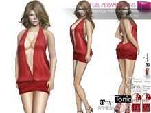 Full Perm Deep Cleavage Halter Strap Cut Out Back Mini Sexy Dress Maitreya 5.3 LaraX Slink Belleza Ebody Reborn Legacy