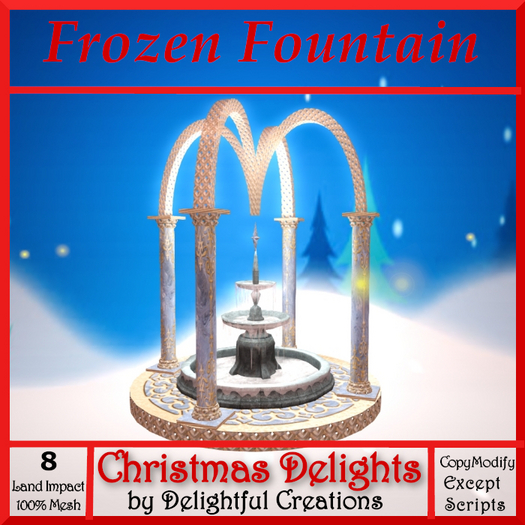 Frozen Fountain with sparkles