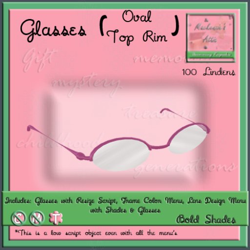 [M.A.] Oval Top Rim Bold Glasses [Boxed]