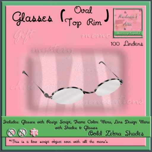 [M.A.] Oval Top Rim Bold Zebra Glasses [Boxed]