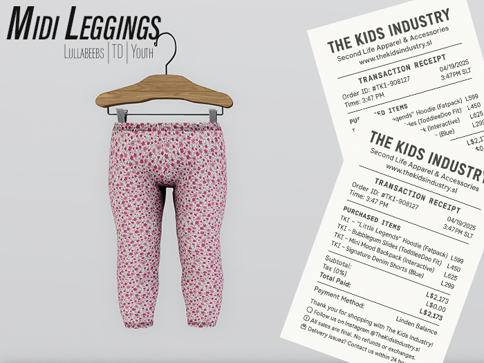 [TKI] Pink Ditsy Midi Leggings