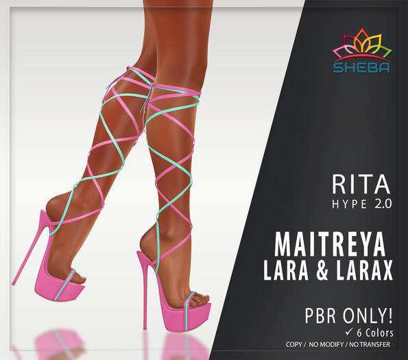 Rita Lace Up Sandals *Hype 2.0 (Fatpack) ~ Maitreya (Lara+LaraX) /PBR Only!