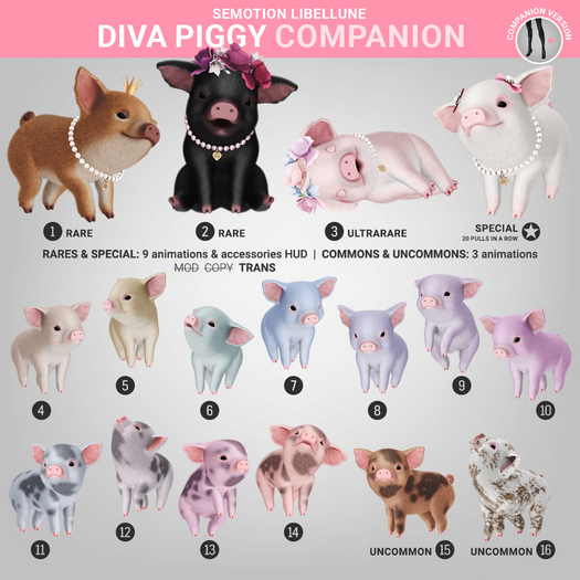 SEmotion Libellune Diva Piggy Companion COMMON 13