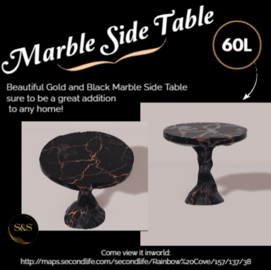 Gold & Black Marble Table