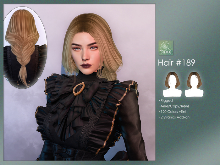 Second Life Marketplace - [Ginko Hair] #189 Hair - Vintage Braid