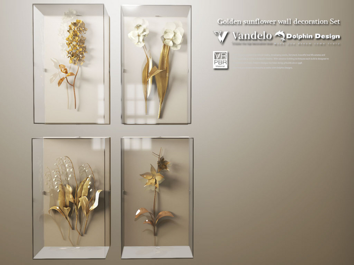 [vandelo] Golden sunflower wall decoration Set