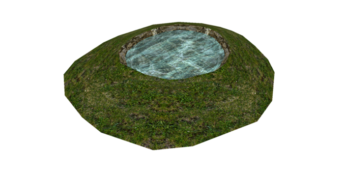 Grass Hill & Pond  2 Prim Li- 20x20m - Copy & Mod