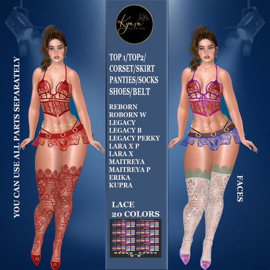 .:KF:.Cassiane Lace Complete Outfit 20 Colors