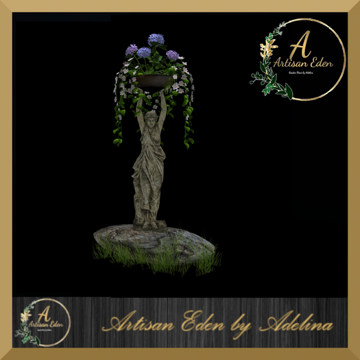 Statue with Orchids