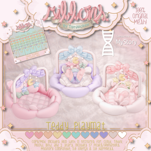 {Ribbons} Teddy Playmat {Box}