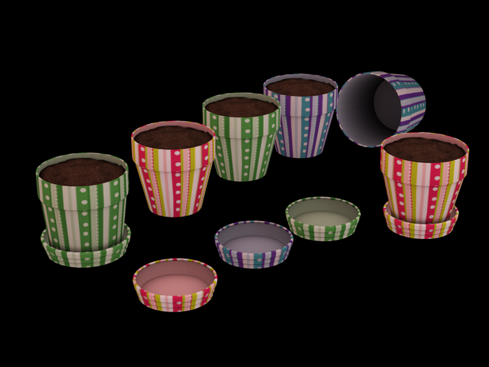 Retro Stripy Flowerpots