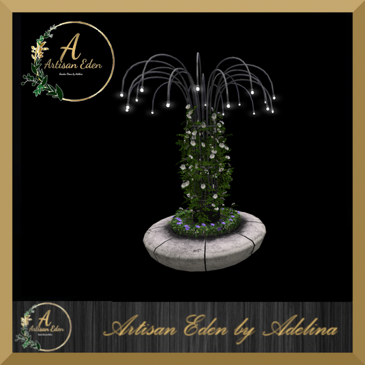 Garden Lamp with White Roses