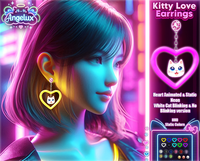 *Angelux* Kitty Love Earrings