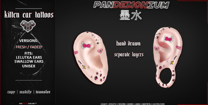 panDEMONium ink // kitten ear tattoos