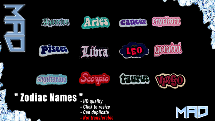 MAD Zodiac Names Rugs FP