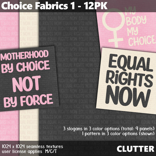 Clutter - Choice Fabrics 1 - 12PK