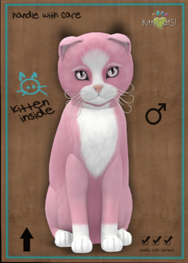 9T Kittycats - Chateau Cat - Pink & White No. 1 (male)