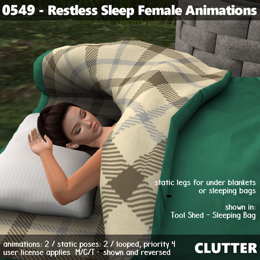 Clutter - 0549 - Restless Sleep Female Animations