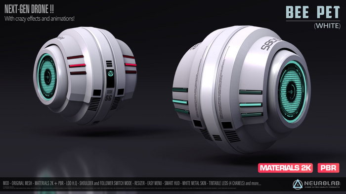 PET COMPANION - BEE (WHITE + PBR) (SHOULDER/FOLLOWER/RC/RP MODE) [Neurolab Inc.]