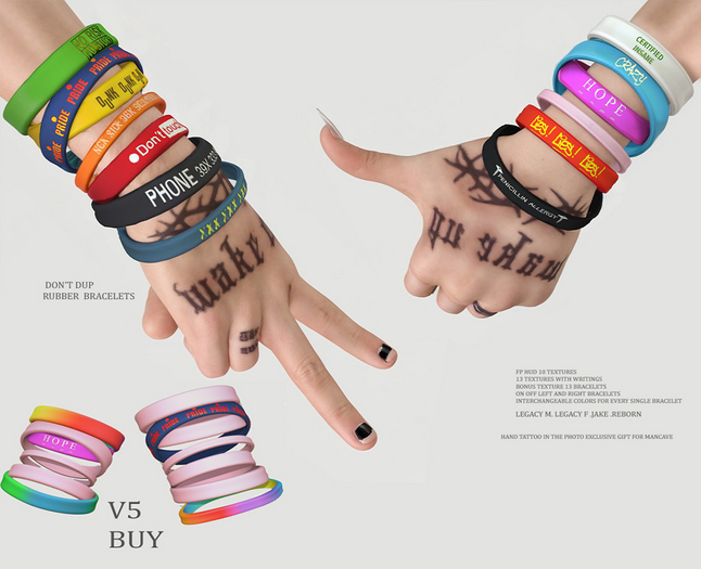 DON'T DUP  V5 RUBBER  BRACELETS
