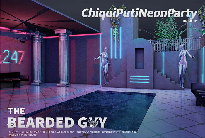 Chiqui Puti Neon Party Backdrop - The Bearded Guy