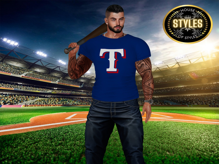 Texas Rangers Men's T-Shirt (Blue)