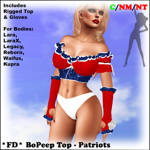 *FD* BoPeep Top & Gloves [Boxed] Patriots