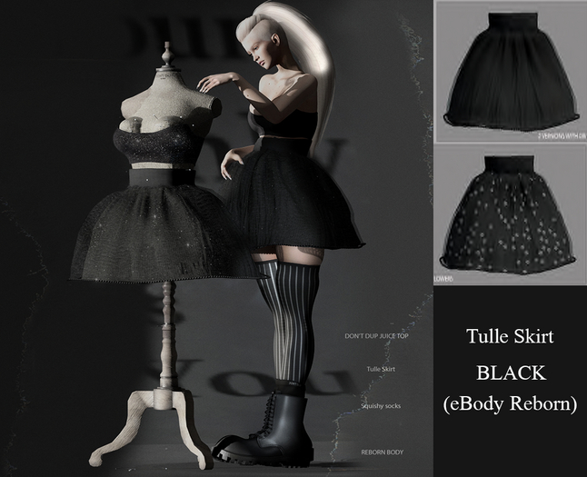 DON'T DUP -Tulle Skirt- BLACK