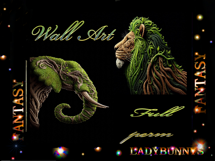 Wall Art-Majestic-full perm art -ELEPHANT AND LION