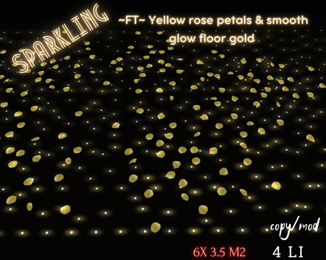 ~FT~ Yellow rose petals & smooth glow floor gold