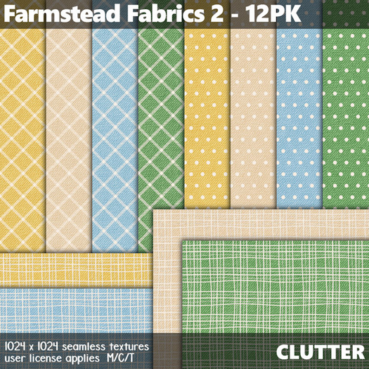 Clutter - Farmstead Fabrics 2 - 12PK