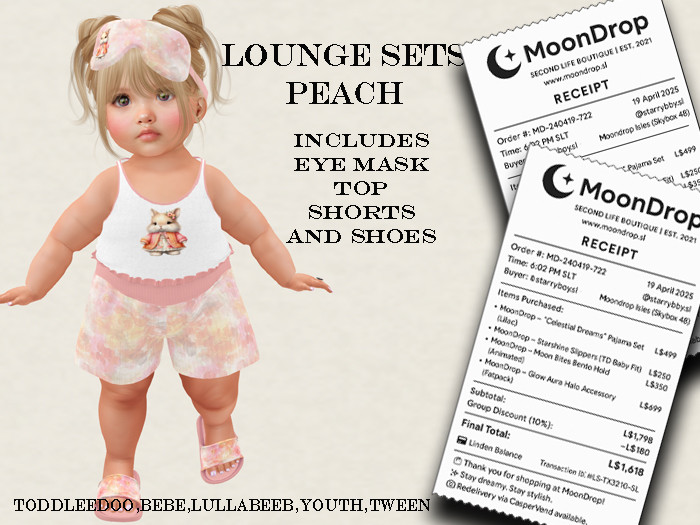 Moondrop~Lounge Sets Peach