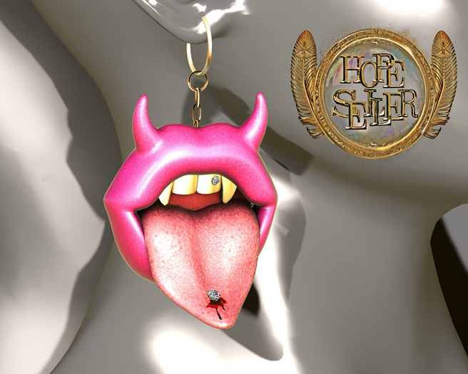 [HS] Mouth Earring Set [Pink]