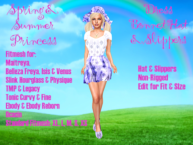 FROZEN PRINCESS DRESS & SLIPPERS-Hat & Slippers-Belleza;Slink; Ebody;Legacy;Ocacin;TMP;Tonic;Fitmesh XL-XS